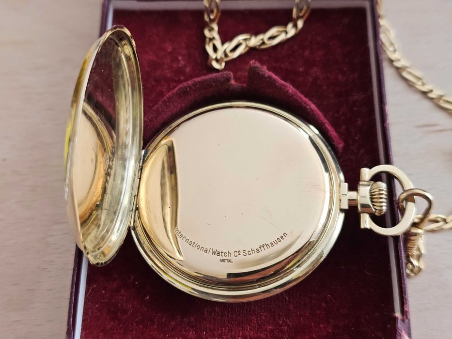IWC Schaffhausen 51,00mm złoty 14k z 1929 roku + dewizka + pudełko