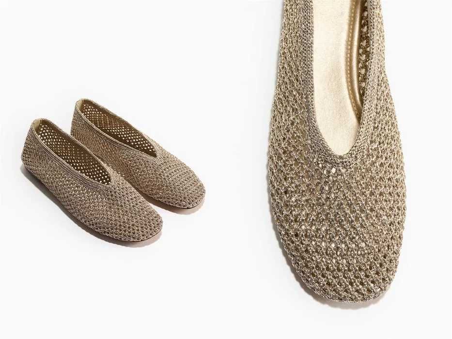 Buty 38 Plecione baleriny nowa kolekcja Złocisty PROMOCJA Limited Edition