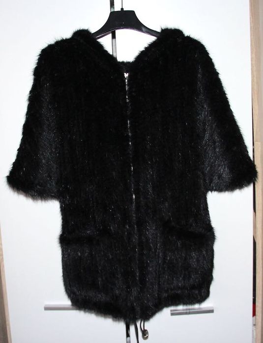 ochnik kamizelka futrzana futro norki norek futerko czarna xs s 34 36