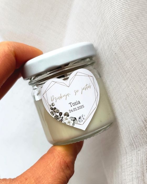 Świeczki upominki podziękowania dla gości ślub wesele święta