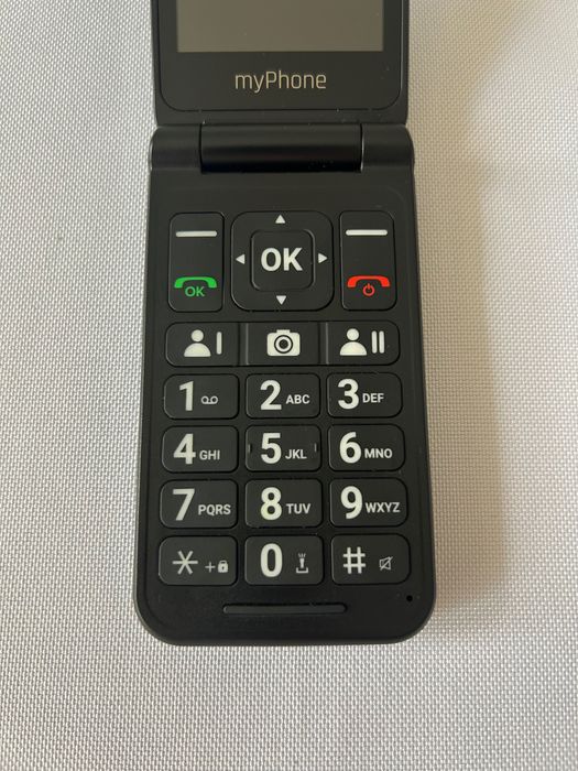 Telefon z klapką myPhone FLIP LTE dla seniora czarny granatowy  komplet