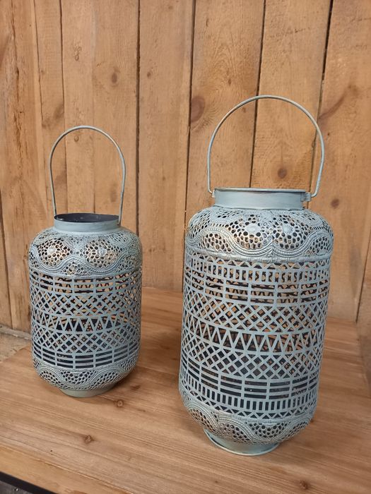 Metalowe świeczniki komplet