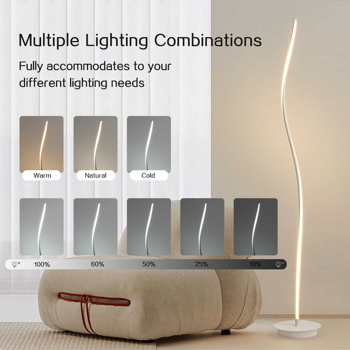 Nowa Lampa stojąca LED /30 W/ spiralna lampa stojąca/biała/B305