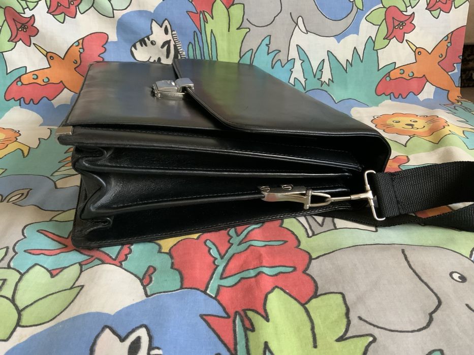 Большая мужская кожаная сумка портфель Eminsa. Размер 36/27/15 см