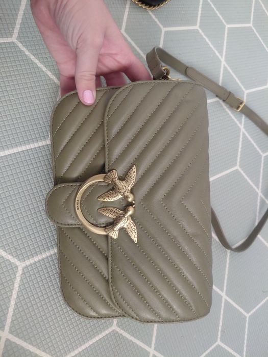 Torebka pinko zielona khaki love bell mini