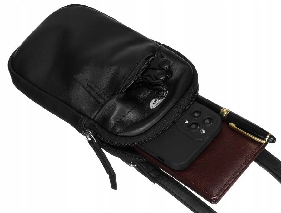 mała torebka-saszetka damska ze skóry naturalnej - rovicky