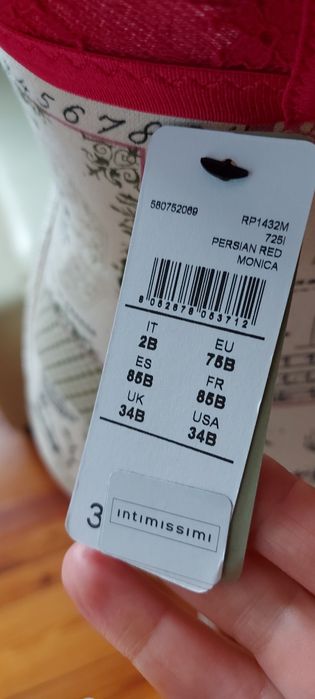 Nowy biustonosz stanik Intimissimi czerwony 75B