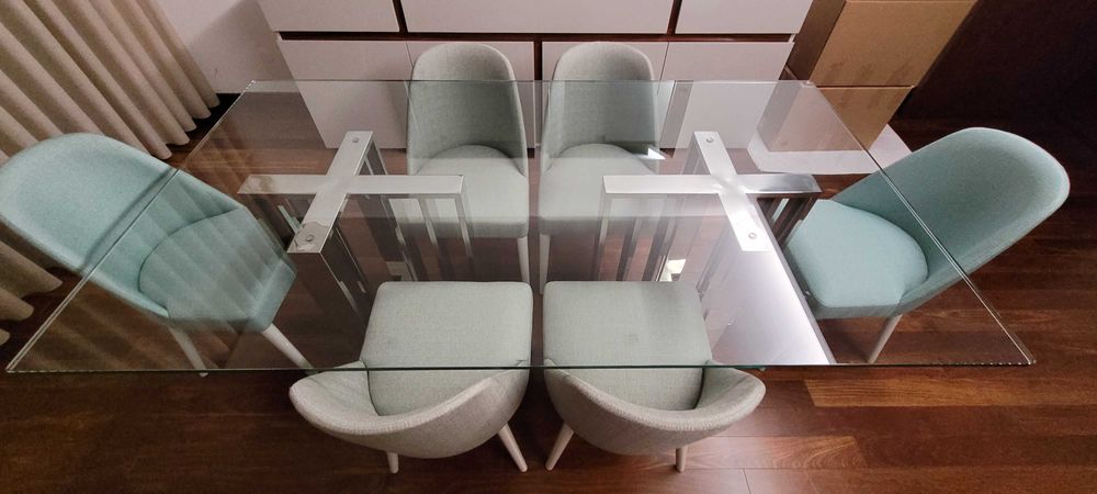 Conjunto 6 cadeiras estofadas completamente novas