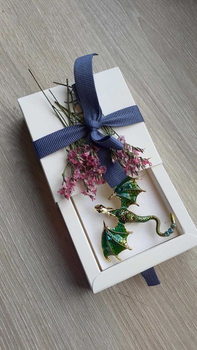 Broche alfinete dragão verde NOVO