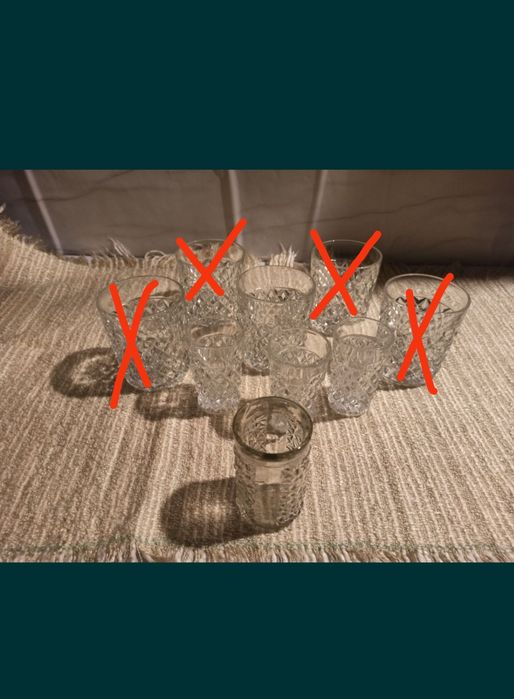 Kieliszki, ozdobne szkło  PRL