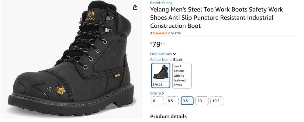 Botas de Trabalho Masculinas Yelang com Biqueira de Aço, Calçados de Segurança Anti-derrapantes, Resistentes