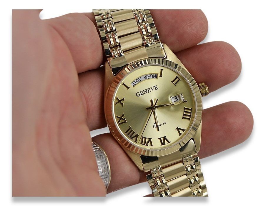 Złoty zegarek męski 14k 585 Geneve President mw013ydg&mbw006yo Gdańsk