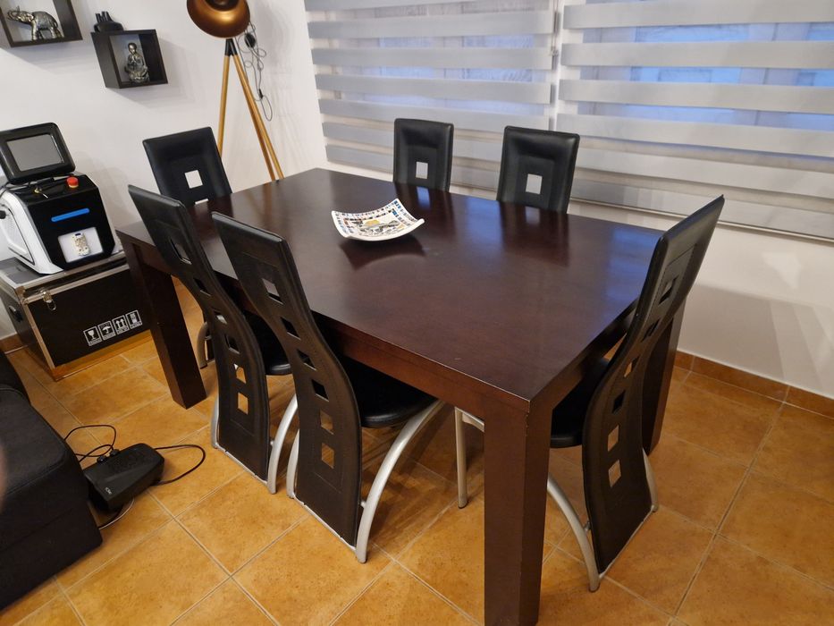 Mesa wengue + 6 cadeiras