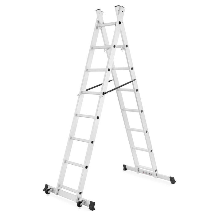 Rusztowanie aluminiowe drabinowe podest roboczy aluminiowy HIGHER 2x8 drabina 3w1 drabino-rusztowanie pomost