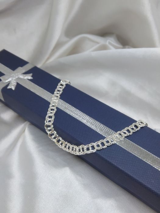 Srebrna bransoletka Garibaldi, próba 925, długość 21 cm
