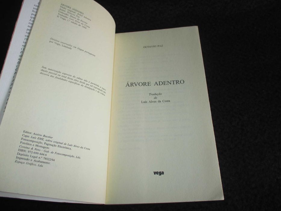 Livro Árvore Adentro Octavio Paz Vega