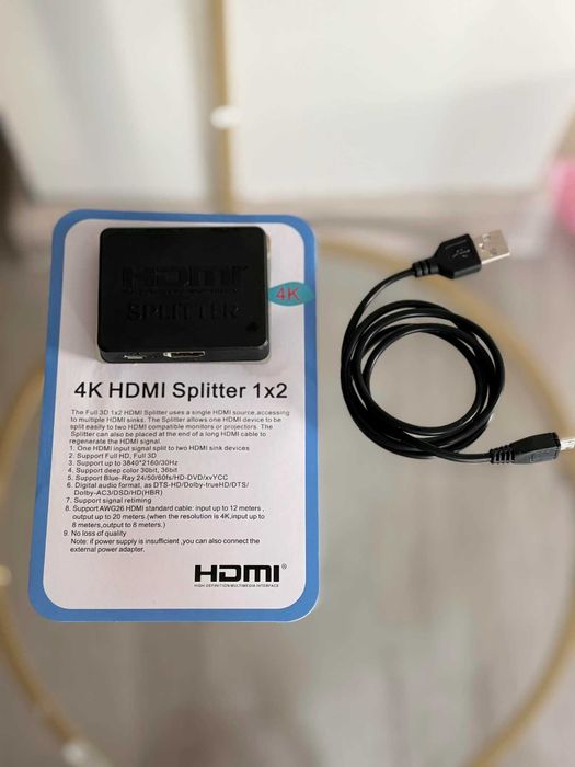 4K Rozdzielacz HDMI 2 Wyjścia Full HD UHD