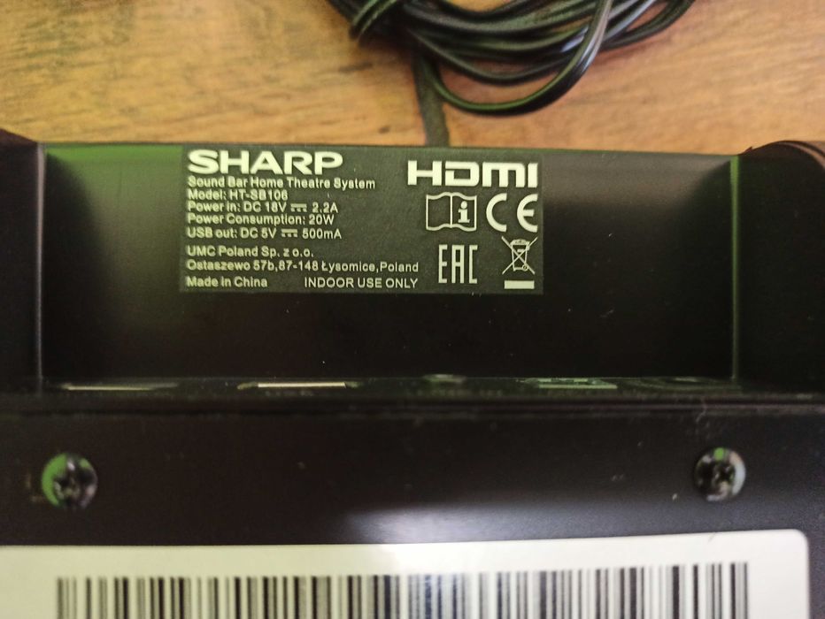 Саундбар Sound bar Home Theatre System Sharp HT-SB106 bluetooth