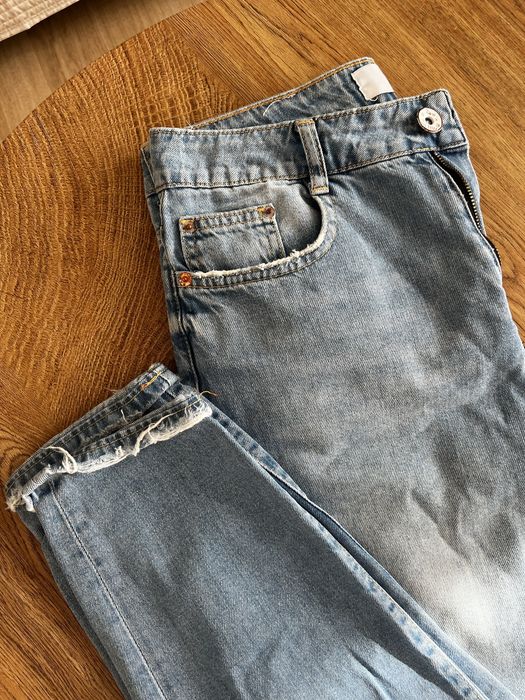 Джинси, блакитні, М, wide mom fit