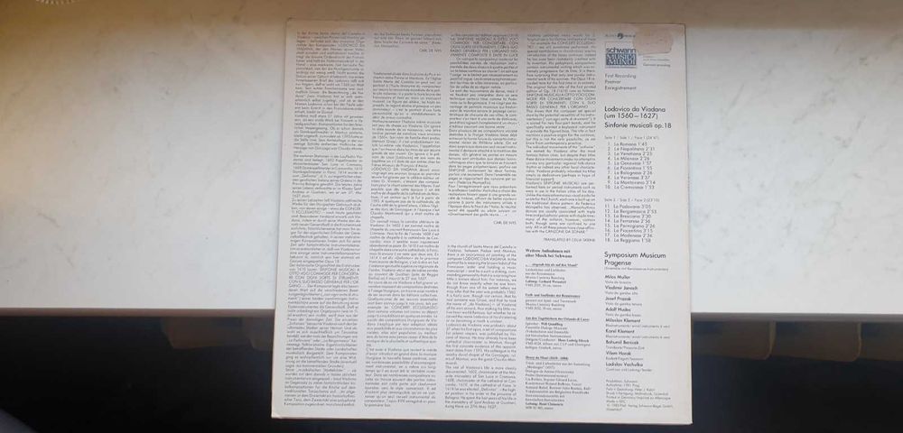 Lodovico da Viadana - Sinfonie musicali winyl vinyl