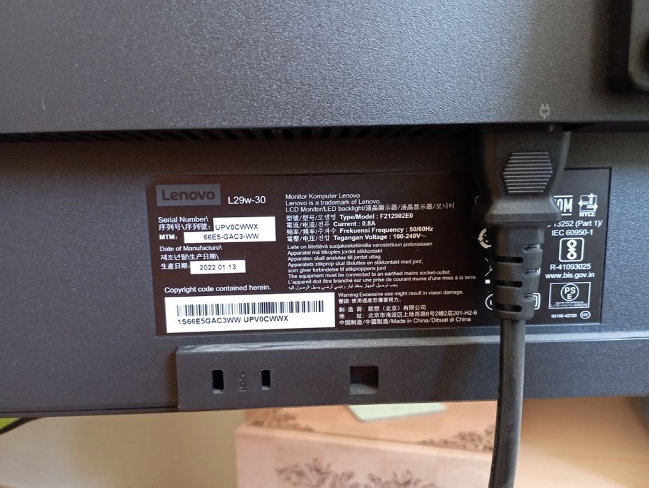 Monitor Lenovo L29w-30 29" 1080p (IPS, 90 Hz)