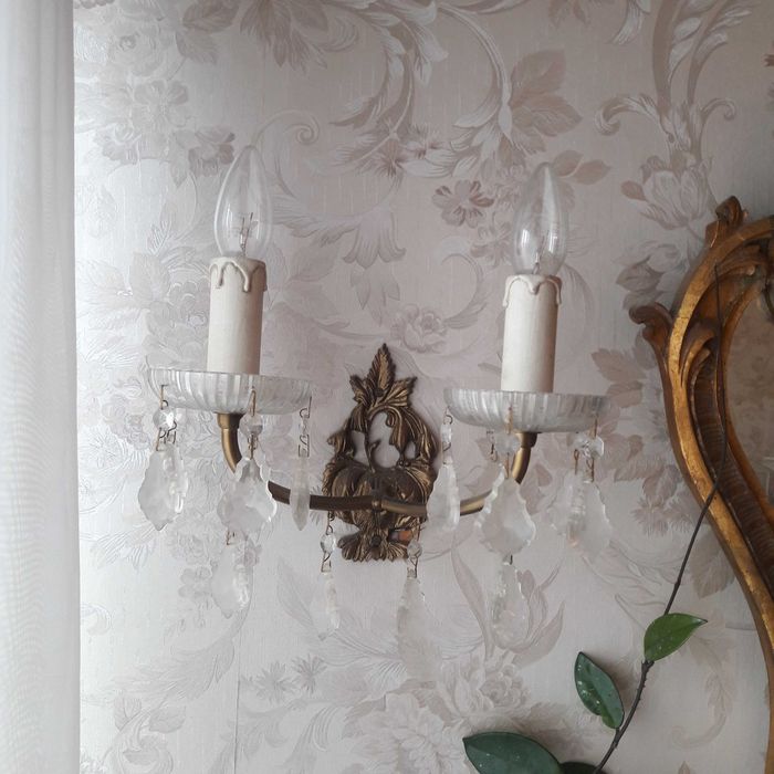 Candeeiro de teto, lustre de 6 lâmpadas & Par de apliques de parede