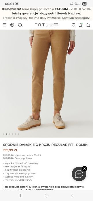 Spodnie Tatuum Romiki  r.38