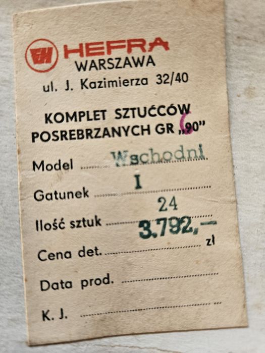 Sztućce Hefra  24x4