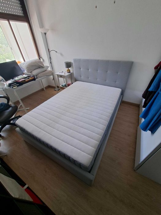 cama com arrumação (Belliani) + colchão (IKEA) 140x200