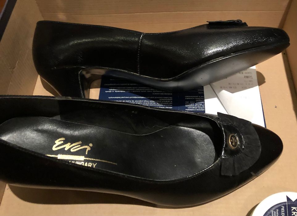 buty nowe szpilki czarna skora