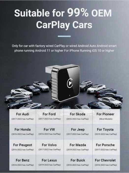 Adapter xuda mini 2025 2w1 android auto carplay bezprzewodowy