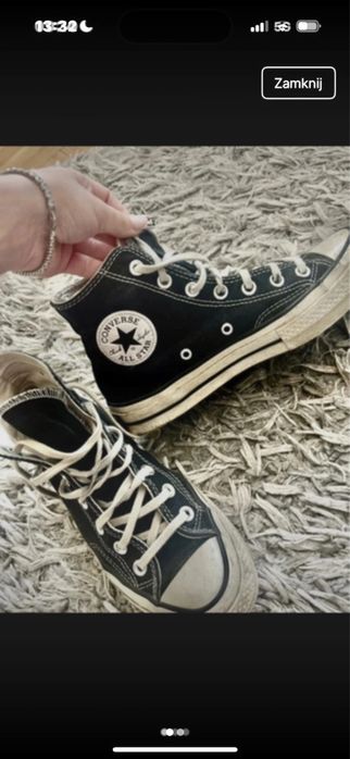 Buty converse all star chuck taylor czarne wysokie vintage 90s