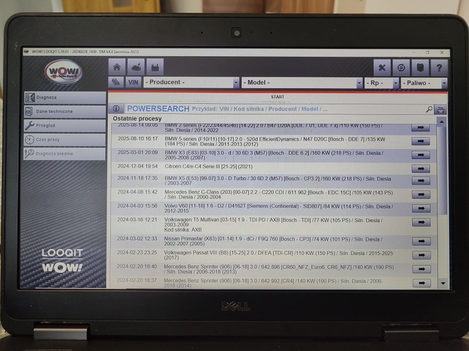 Laptop diagnostyczny Dell wow