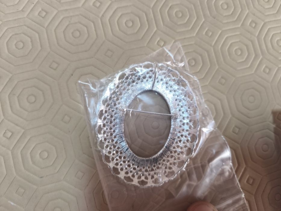 6 Bases alfine/broche prateado para DIY