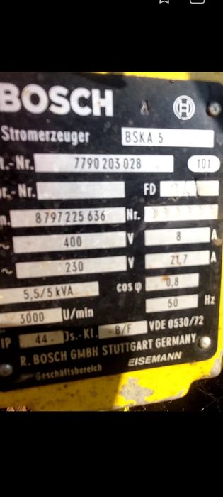 Agregat prądotwórczy Eisemann/Bosch