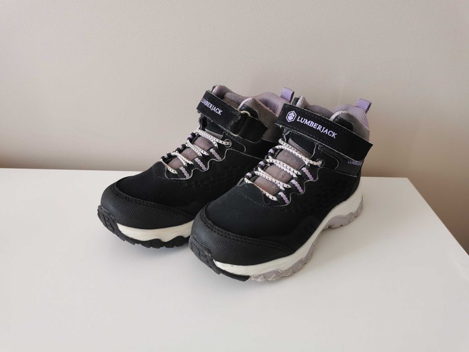 Buty trekkingowe trapery dziecięce Lumberjack 28 czarne fioletowe