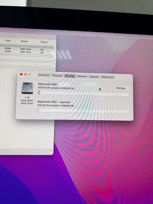 iMac 21.5'' 32GB 1TB i5 4GB Graphics 2019