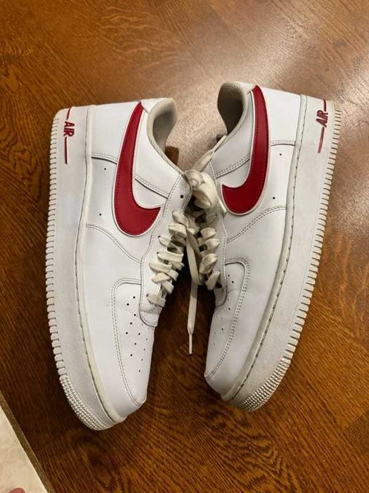 Buty Nike Air Force 1 White Red Sneakers 48.5