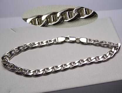 Srebrna bransoletka wzór Gucci 19,5 cm. 5,4 mm.