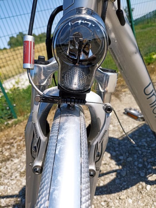 Rower elektryczny union switch z ładowarką i torbą