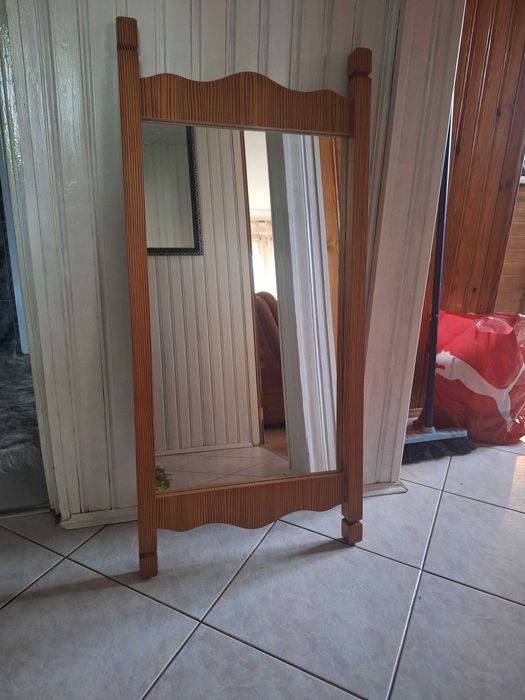 Lustro ścienne duże drewniane