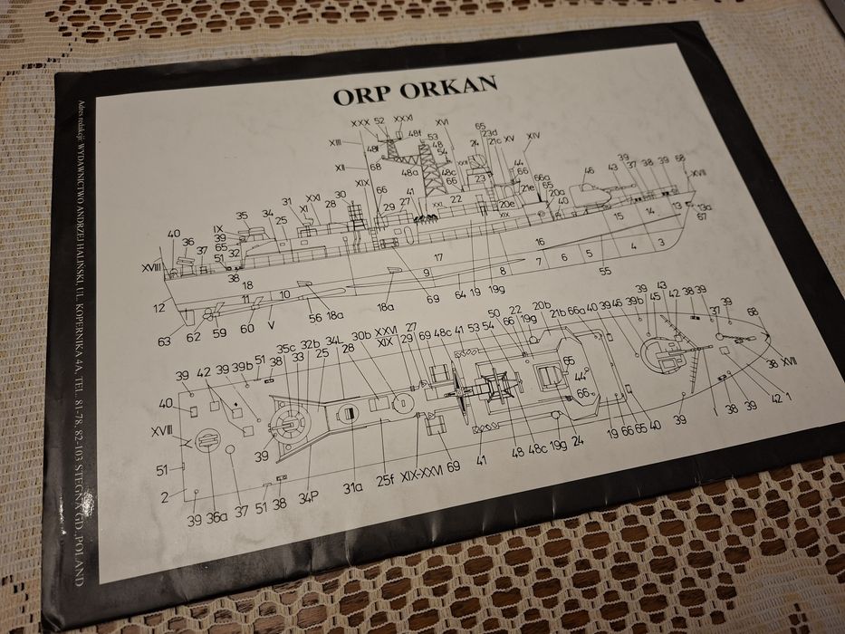 Model papierowy kartonowy ORP ORKAN  1:100 stan  bdb