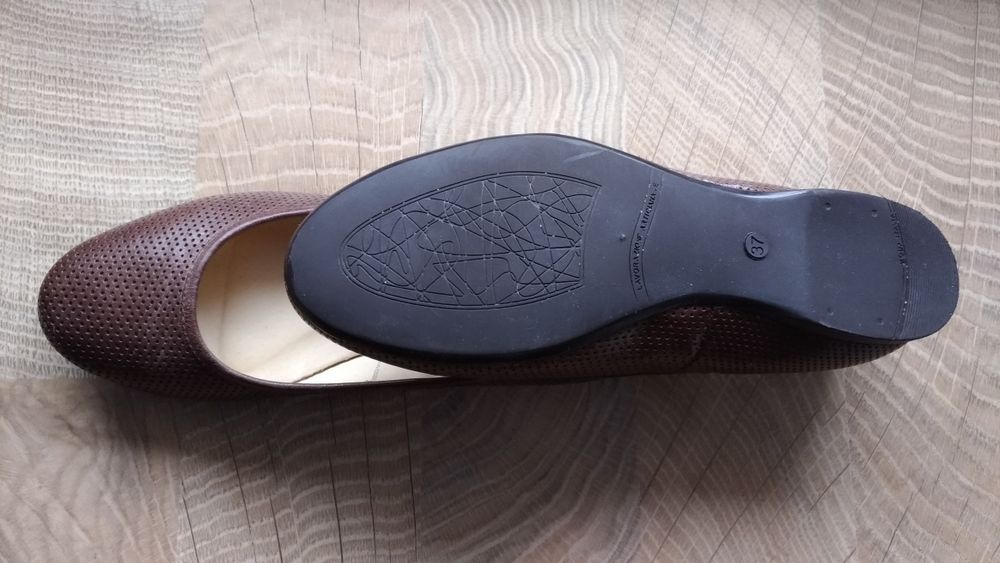 Skórzane baleriny brązowe rozm. 37.  jak nowe  24 cm