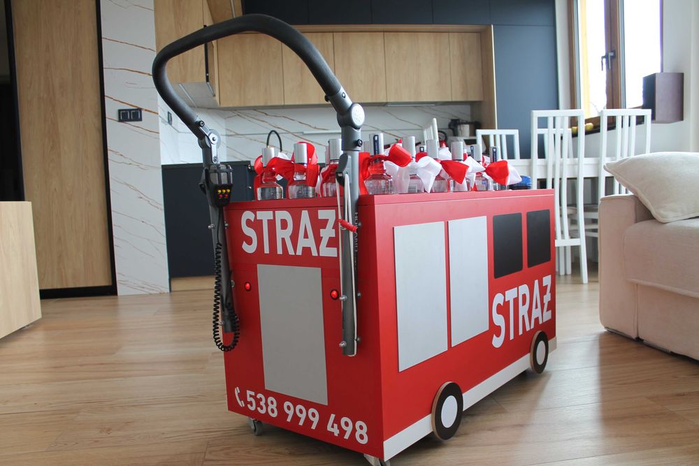 Wódkowóz wesele ślub dekoracja sali koszyk na alkohol imieniny syrena