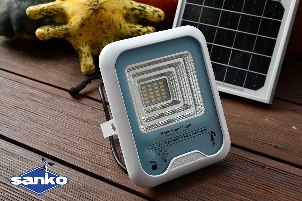 Lampa solarna SANKO LED E1 30W panel słoneczny 8W czujnik ruchu pilot