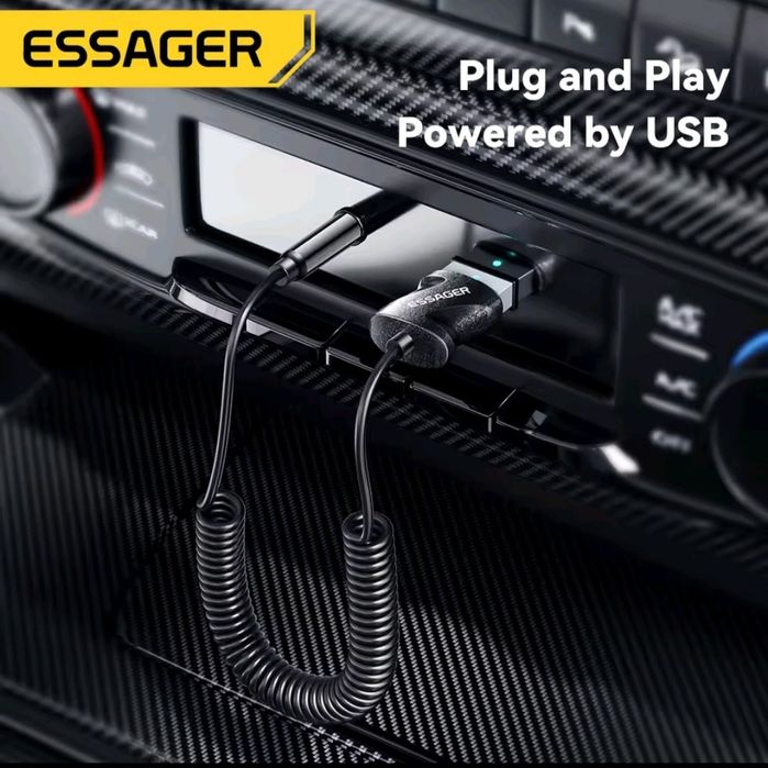 Transmiter samochodowy z mikrofonem  ESSAGER USB bluetooth 5.0 AUX 3.5