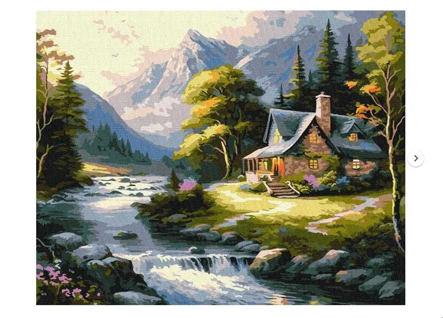 Картина пейзаж будинок в горах 50*40