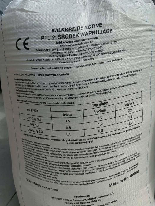 Wapno Granulowane Kredowe Magnezowe
