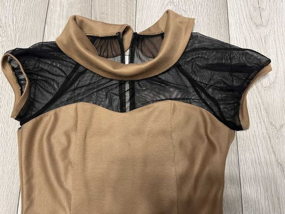 Сукня/плаття з сіточкою, міді, 46р,трикотаж