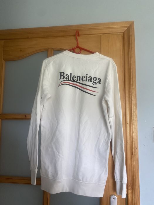 Balenciaga bluza damska beżowa/ecru logo